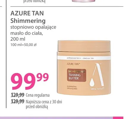 Stopniowo opalające masło do ciała Shimmering Azure Tan promocja w Hebe