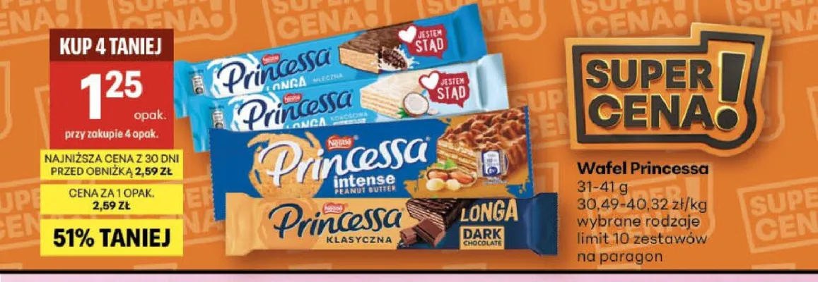 Wafel Princessa Intense Peanut Butter promocja w Delikatesy Centrum