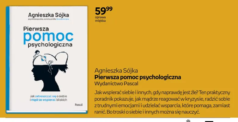 Książka Pierwsza pomoc psychologiczna Agnieszka Sójka promocja w Empik