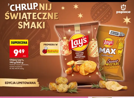 Chipsy Lay's sweet mustard promocja w Biedronka