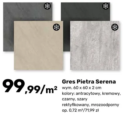 Gres Pietra Serena antracytowy, kremowy, czarny, szary promocja w Bricomarche