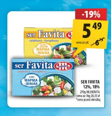 Ser Favita Mlekovita 18% promocja w Arhelan