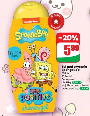 Żel pod prysznic SpongeBob promocja w Dino