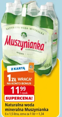 Naturalna woda mineralna Muszynianka promocja w Leclerc