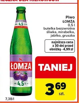 Piwo butelka bezwrotna śliwka, mirabelka, jabłko, gruszka promocja w Carrefour Express