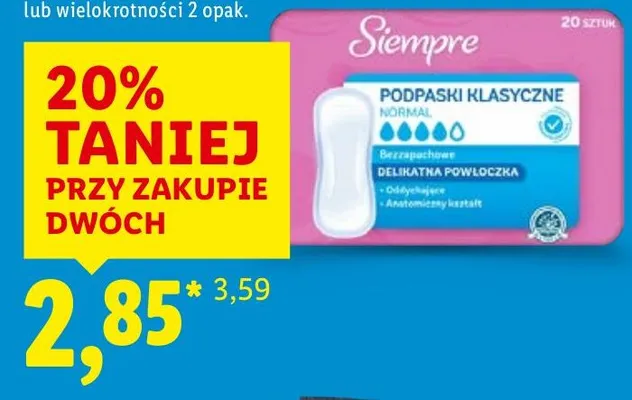 Podpaski klasyczne normal promocja w Lidl