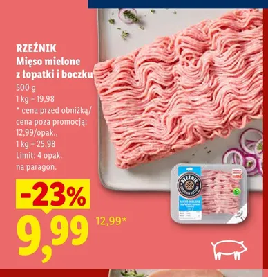 Mięso mielone z łopatki i boczku Rzeźnik promocja w Lidl
