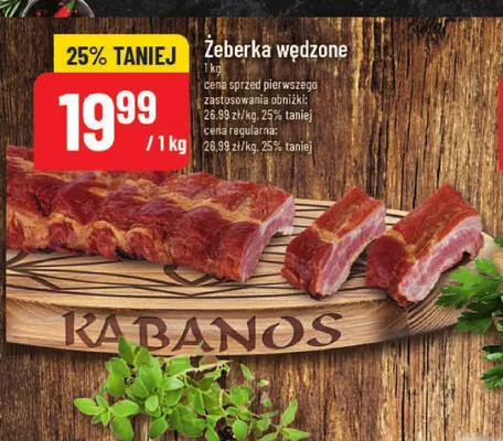 Żeberka wędzone Kabanos promocja w POLOmarket