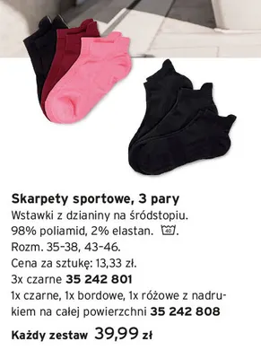 Skarpety sportowe 3-pak promocja w Tchibo