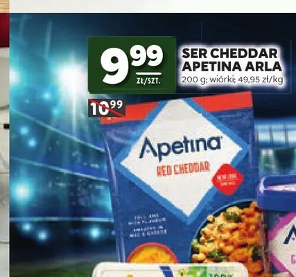 Ser Cheddar Apetina Arla wiórki promocja w Stokrotka
