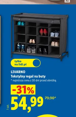 Tekstylny regał na buty Livarno promocja w Lidl