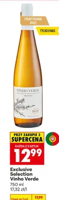Wino białe półwytrawne Exclusive Selection Vinho Verde promocja w Biedronka