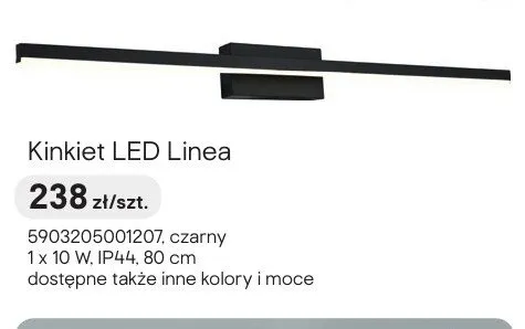 Kinkiet LED Linea czarny promocja w Castorama
