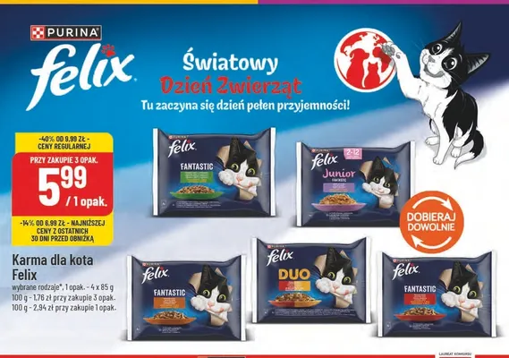 Karma dla kota Felix 4-pak promocja w POLOmarket