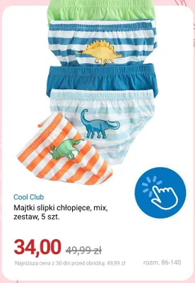 Majtki slipki chłopięce Cool Club mix zestaw 5-pak promocja w Smyk