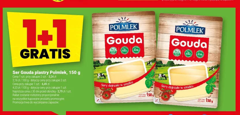 Ser gouda w plastrach Polmlek promocja w Twój Market