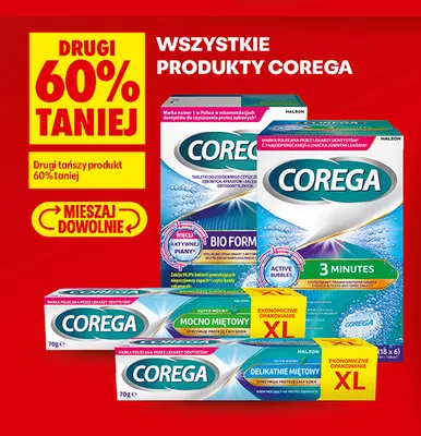 Tabletki do czyszczenia protez zębowych Corega 3 Minutes promocja w Biedronka