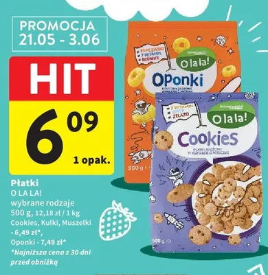 Płatki Oponki O LA LA! promocja w Intermarche