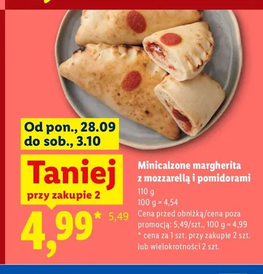 Minicalzone margherita z mozzarellą i pomidorami promocja w Lidl