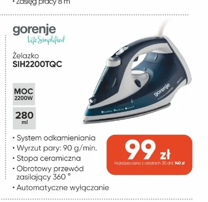 Żelazko Gorenje SIH2200TQC promocja w Max Elektro