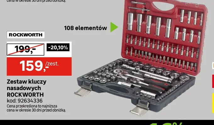 Zestaw kluczy nasadowych Rockworth 108 elementów promocja w Leroy Merlin
