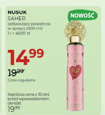 Odświeżacz powietrza w sprayu Nusuk Saher promocja w Drogerie Jawa