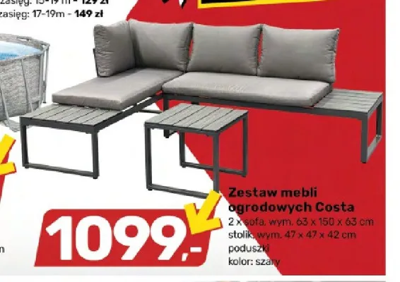 Zestaw mebli ogrodowych Costa promocja w Bricomarche