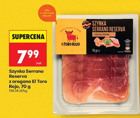 Szynka Serrano Reserva z oregano promocja w Biedronka