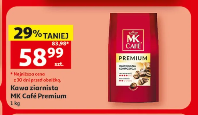 Kawa ziarnista MK Café Premium promocja w Auchan