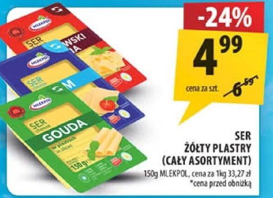 Ser żółty plastry Gouda Mlekpol promocja w Arhelan