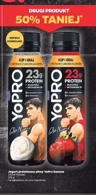 Jogurt proteinowy pitny YoPro Danone o smaku stracciatella promocja w Netto