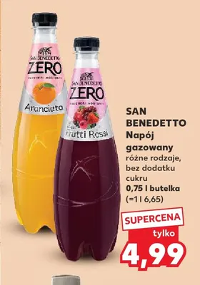 Napój gazowany San Benedetto Zero Frutti Rossi bez dodatku cukru promocja w Kaufland