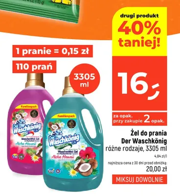 Żel do prania Der Waschkönig Color promocja w Dealz