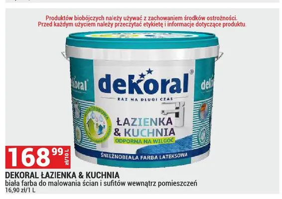 Farba lateksowa Dekoral Łazienka & Kuchnia promocja w Merkury Market