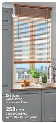 Żaluzja drewniana GoodHome Cana jasna 90x180cm promocja w Castorama
