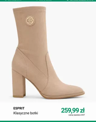 Klasyczne botki Esprit promocja w Deichmann