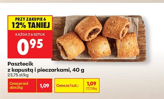 Pasztecik z kapustą i pieczarkami promocja w Biedronka