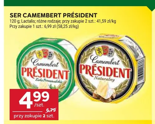 Ser Camembert naturalny Président promocja w Stokrotka