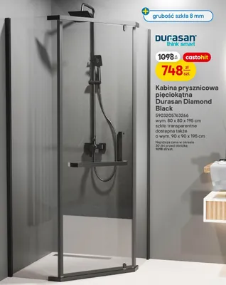 Kabina prysznicowa Durasan promocja w Castorama