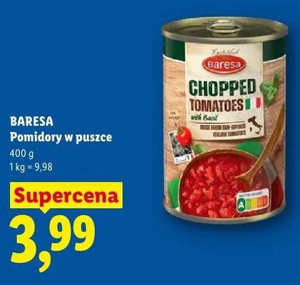 Pomidory w puszce Baresa promocja w Lidl