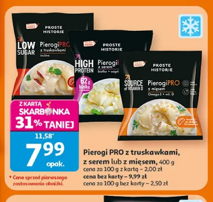 Pierogi PRO z truskawkami Proste Historie promocja w Auchan