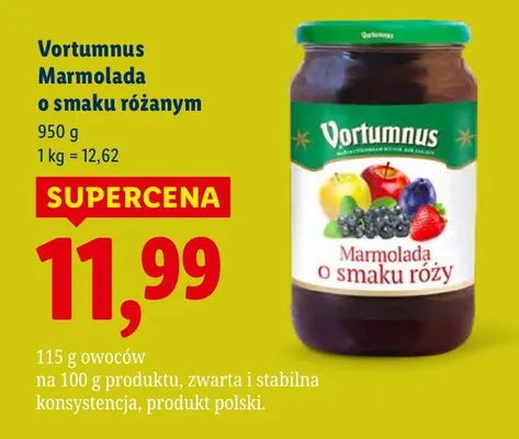 Marmolada Vortumnus o smaku różanym promocja w Lidl