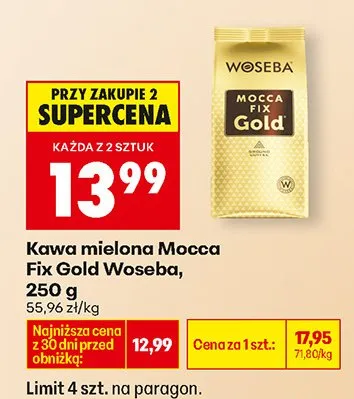 Kawa mielona Mocca Fix Gold promocja w Biedronka