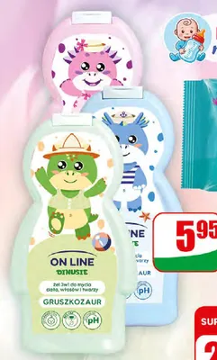 Żel do mycia 3w1 On Line Dinusie Borówkozaur promocja w Dino