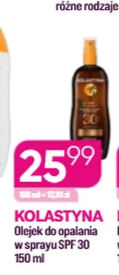 Olejek do opalania w sprayu SPF 30 Kolastyna promocja w Drogerie Koliber