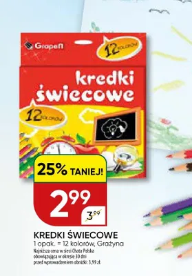Kredki świecowe Grażyna 12 kolorów promocja w Chata Polska
