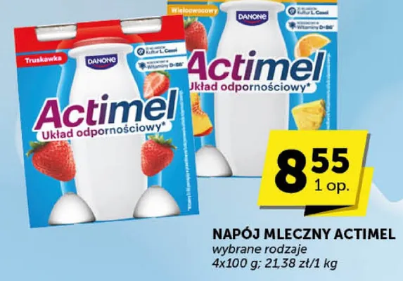 Napój mleczny Actimel różne rodzaje 4x100 g promocja w Groszek