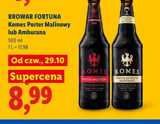 Piwo Komes Porter Bałtycki Amburana promocja w Lidl