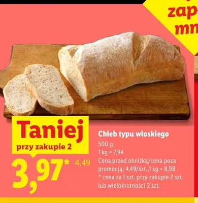 Chleb typu włoskiego promocja w Lidl