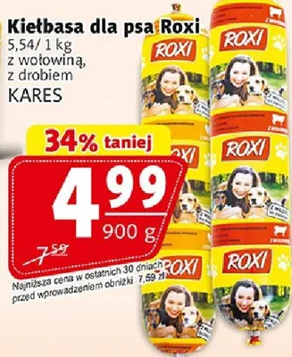 Kiełbasa dla psa Roxi z wołowiną, z drobiem promocja w Prim Market